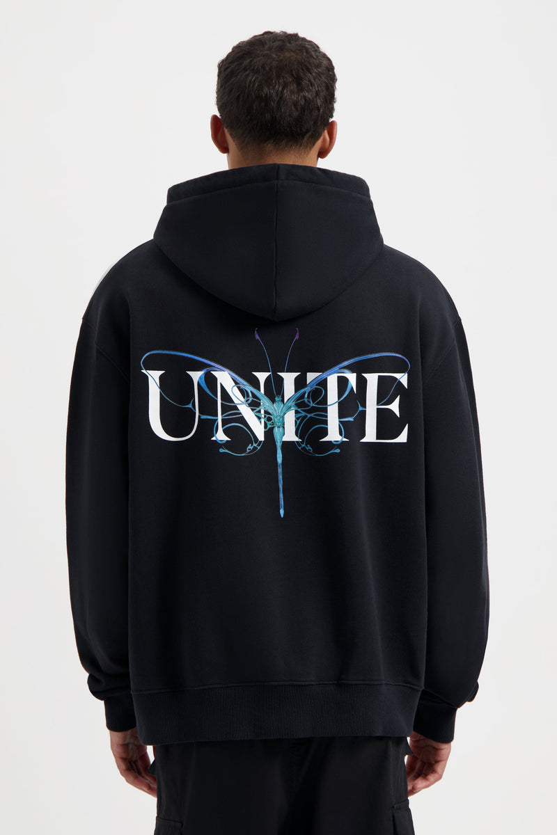 LIBRARY UNITE BACK HOODIE BLACK