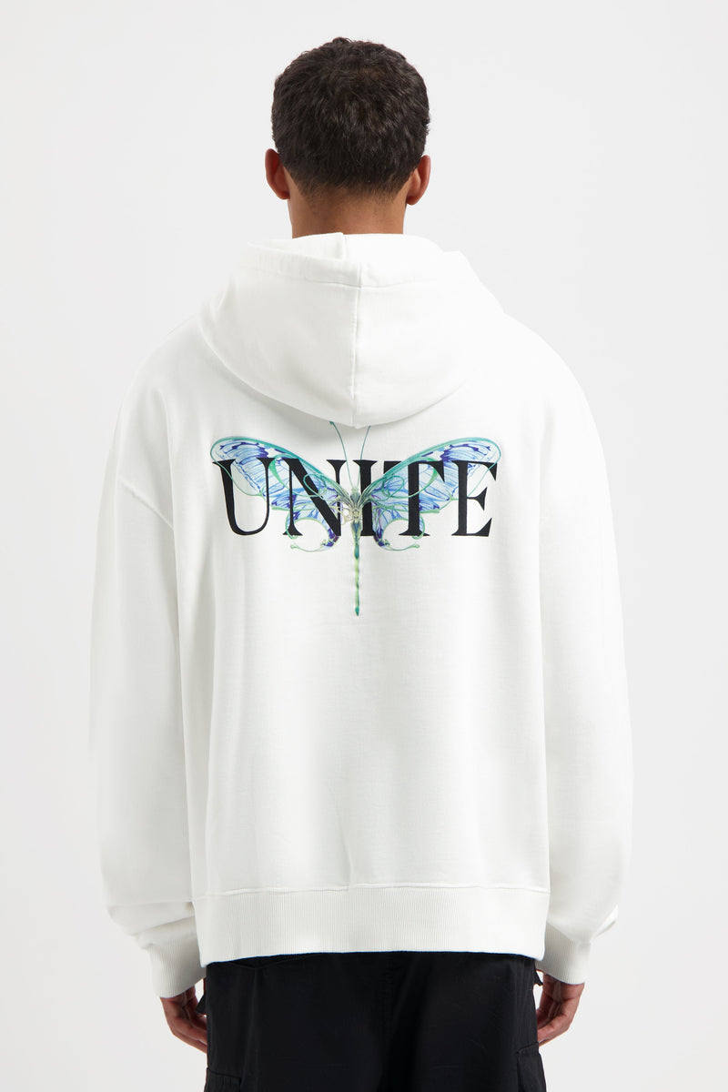 LIBRARY UNITE BACK HOODIE WHITE